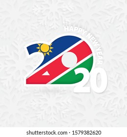 Happy New Year 2020 for Namibia on snowflake background. Greeting Namibia with new 2020 year.