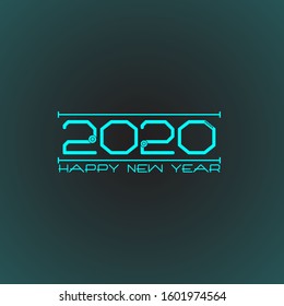 Happy New Year 2020 Neon Background