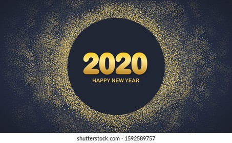 Happy New Year 2020 night background party. New Year Party 2020 template banner, flyer, card, poster. Vector illustration. EPS 10