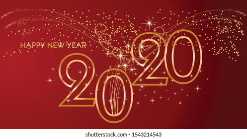 Happy New Year 2020 on beautiful background