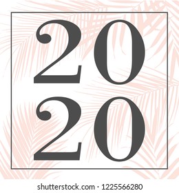 Happy new year 2020 pink Text Design Vector illustration