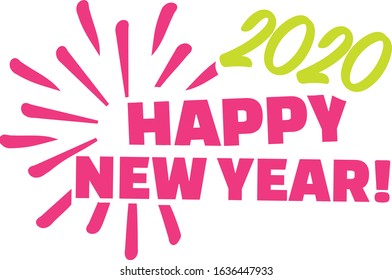Happy new year 2020 pink