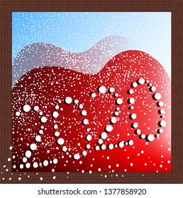 Happy New Year 2020 postcard abstract love concept