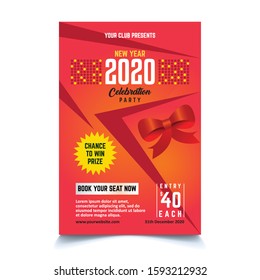 Happy New Year 2020 Poster Ready to Print Vector Template