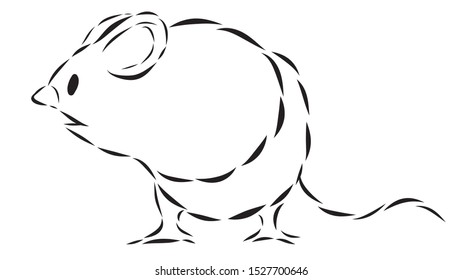 Happy new year 2020 year of the rat zodiac. The animal of the Chinese zodiac. Hand drawn vector illustration.