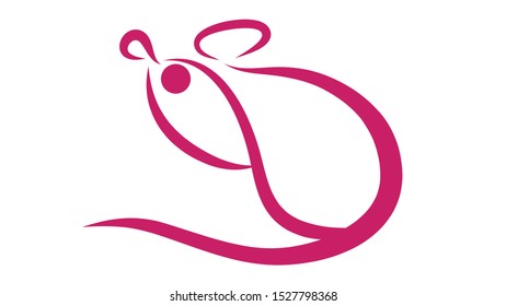 Happy new year 2020 year of the rat zodiac. The animal of the Chinese zodiac. Hand drawn vector illustration.