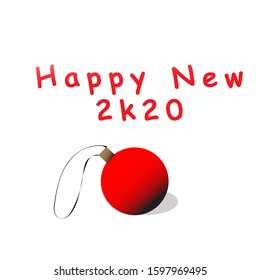 happy new year 2020 red version eps