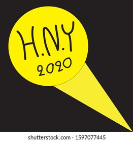 Happy new year 2020 shadow in the moon.