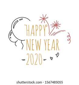 Happy New Year 2020 - New Year Shining background Vector illustration Christmas and Happy New Year. Falling snow. Wallpaper.