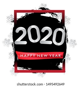 Happy new year 2020 sign with abstract background, vector illustration