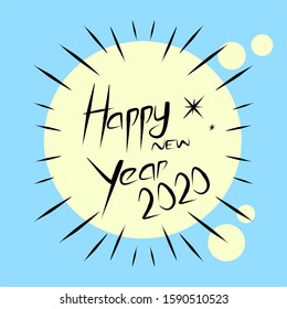 happy new year 2020, simple vector design.