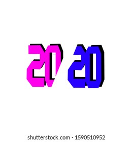 happy new year 2020, simple vector design.