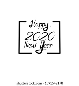 happy new year 2020, simple vector design.