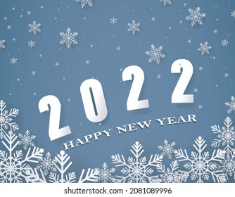 happy new year 2020, snow season, paper art