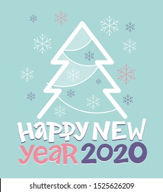 Happy new year 2020 - template lettering poster card art