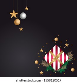 Happy New Year 2020 template with black background - Can be used for brochure, card, banner design templates. Vector illustration.