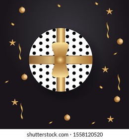Happy New Year 2020 template with black background - Can be used for brochure, card, banner design templates. Vector illustration.