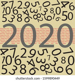 Happy new year 2020 template design - vector illustration 