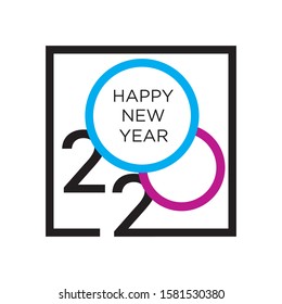 Happy new year 2020 template.LUXURY MINIMALIST SIMPLE Design for calendar, greeting cards or print.