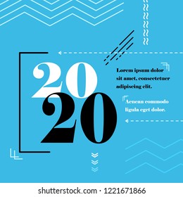 Happy new year 2020 Text Design Vector illustration