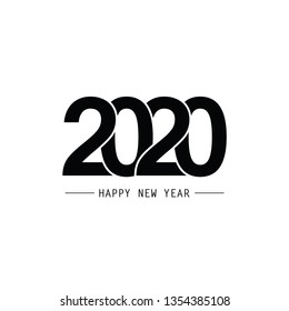 Happy New Year 2020 Text Design. Vector Eps 10