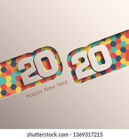 Happy new year 2020 Text Design vector.