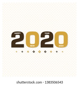 Happy new year 2020 Text Design vector.