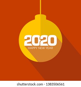 Happy new year 2020 Text Design vector.