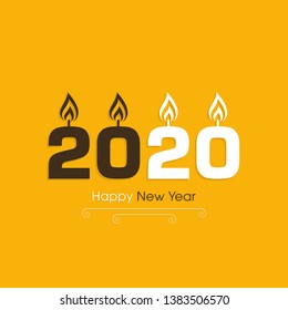 Happy new year 2020 Text Design vector.