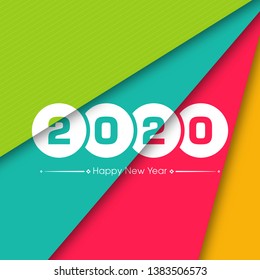 Happy new year 2020 Text Design vector.