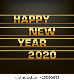 Happy new year 2020 Text Design vector.