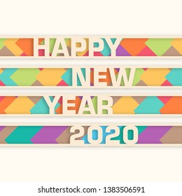 Happy new year 2020 Text Design vector.