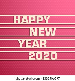 Happy new year 2020 Text Design vector.