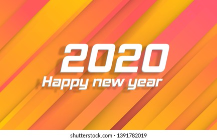 Happy new year 2020 Text Design vector. Holiday background, banner, poster. Cover of business diary for 2020 with wishes. Vector Illustration. 