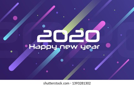 Happy new year 2020 Text Design vector. Holiday background, banner, poster. Cover of business diary for 2020 with wishes. Vector Illustration. 