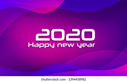 Happy new year 2020 Text Design vector. Holiday background, banner, poster. Cover of business diary for 2020 with wishes. Vector Illustration. 