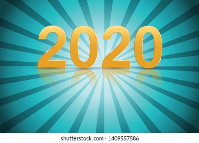 Happy New Year 2020 Text Design. Vector Eps 10
