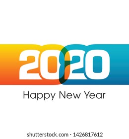 Happy new year 2020 Text Design vector.