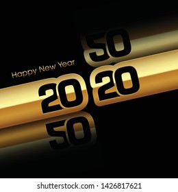 Happy new year 2020 Text Design vector.
