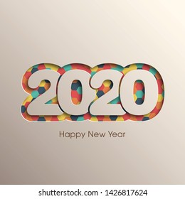 Happy new year 2020 Text Design vector.