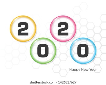 Happy new year 2020 Text Design vector.