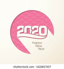 Happy new year 2020 Text Design vector.