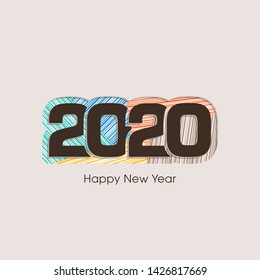 Happy new year 2020 Text Design vector.