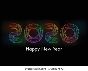 Happy new year 2020 Text Design vector.