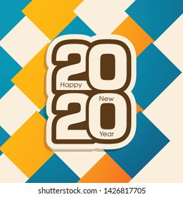 Happy new year 2020 Text Design vector.