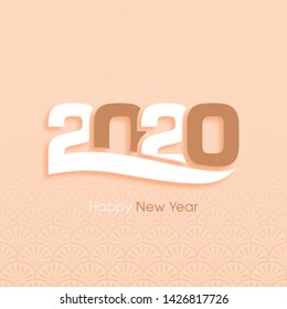 Happy new year 2020 Text Design vector.