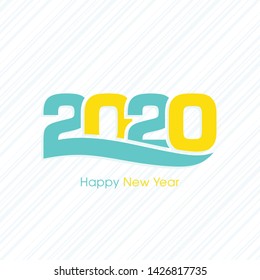 Happy new year 2020 Text Design vector.