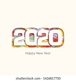 Happy new year 2020 Text Design vector.