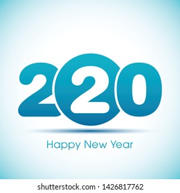 Happy new year 2020 Text Design vector.