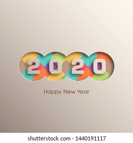 Happy new year 2020 Text Design vector.